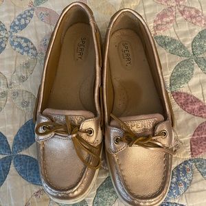 Sperry rose gold and pink shoes